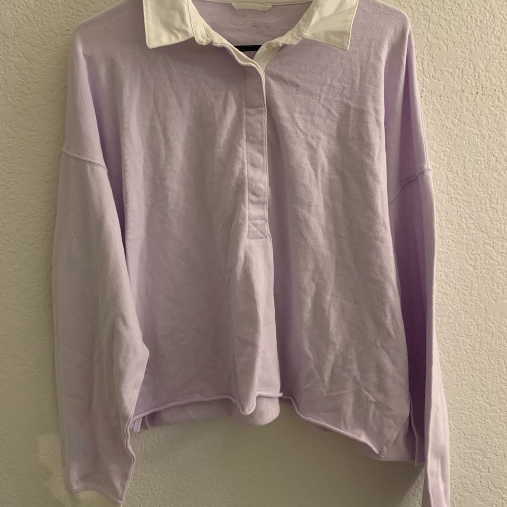 NWOT Aerie Lavender Collared Top